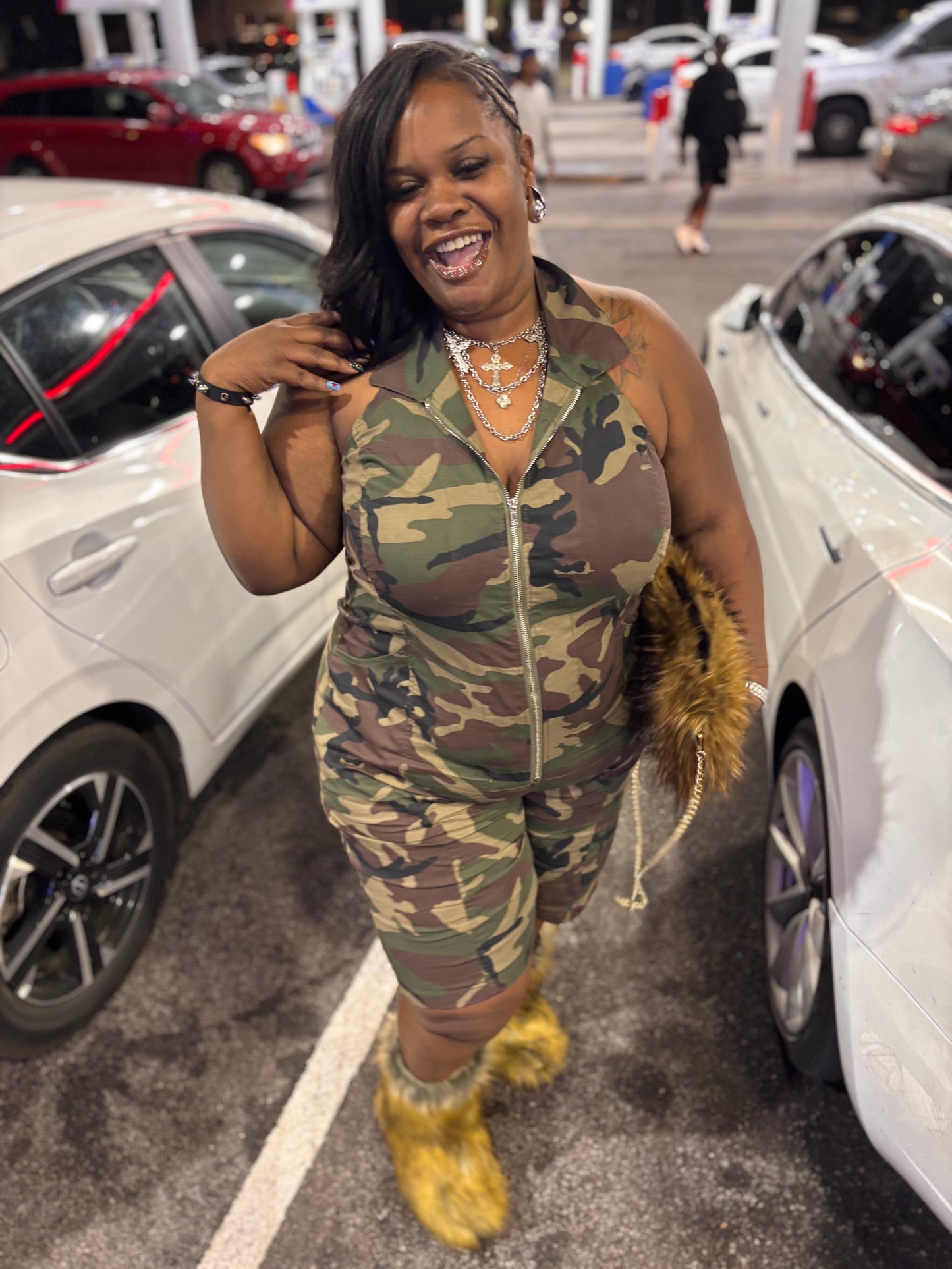 VK Camo Halter Jumpsuit