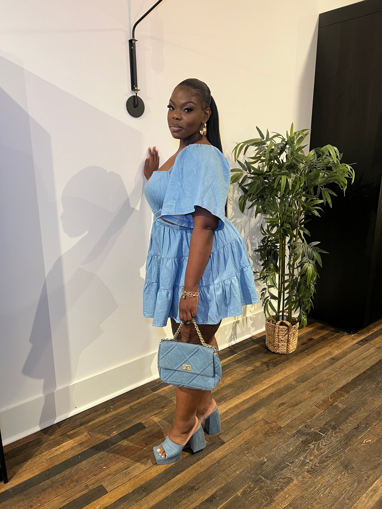 Dainty Duties Tiered Skirt Dress