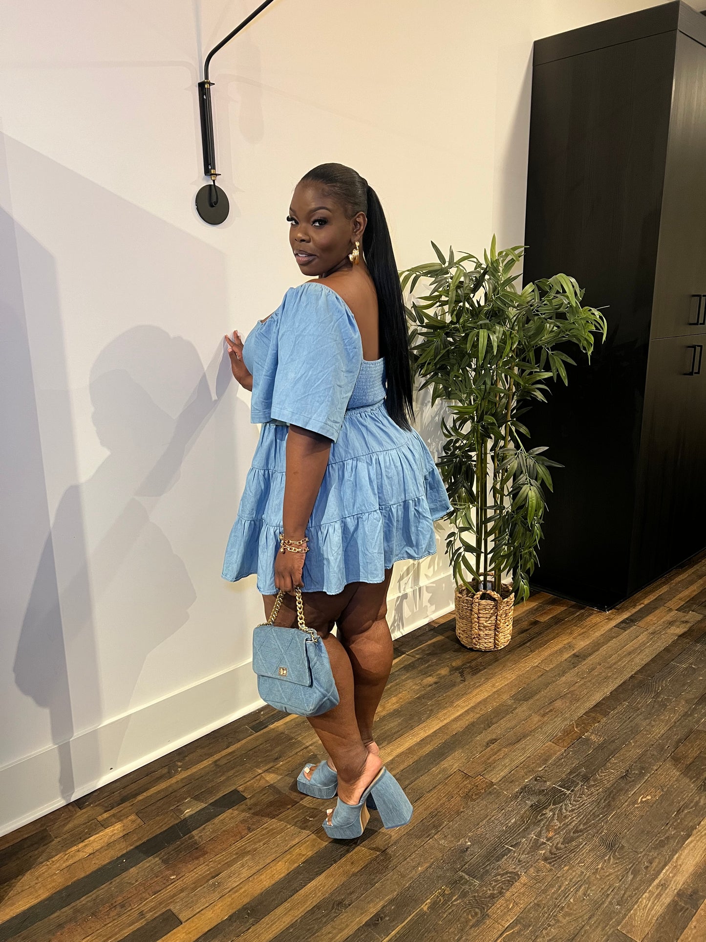 Dainty Duties Tiered Skirt Dress