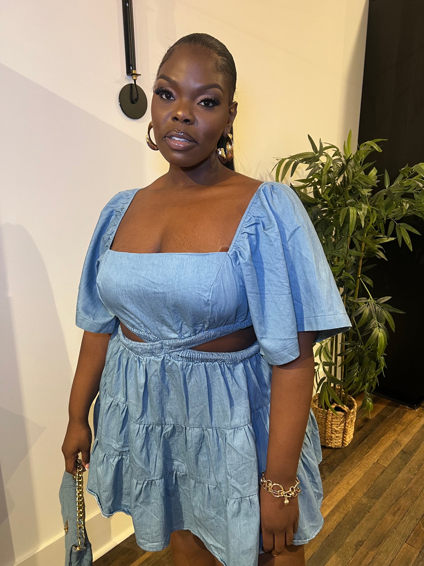 Dainty Duties Tiered Skirt Dress
