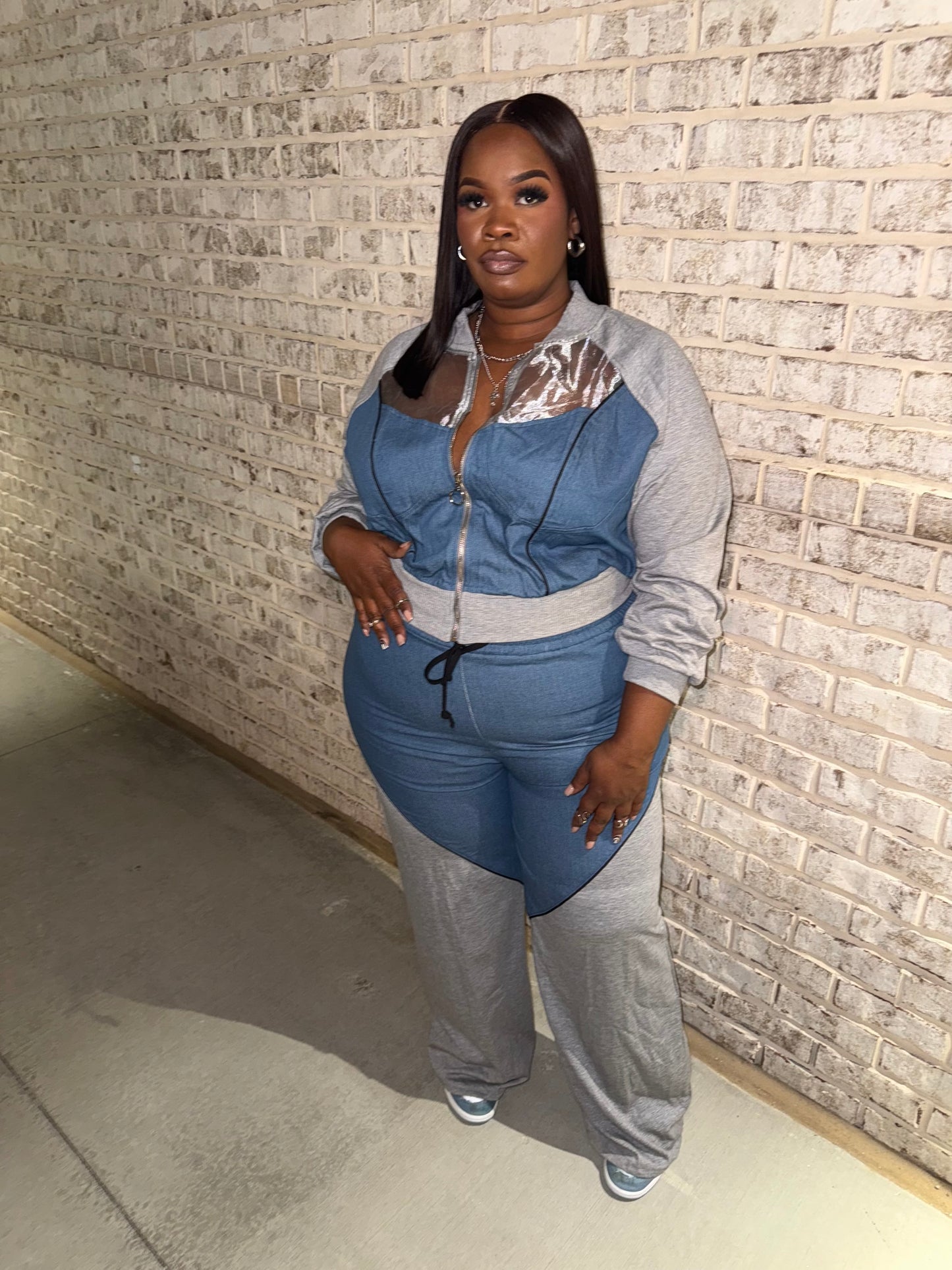 VK Denim Contrast Set Gray