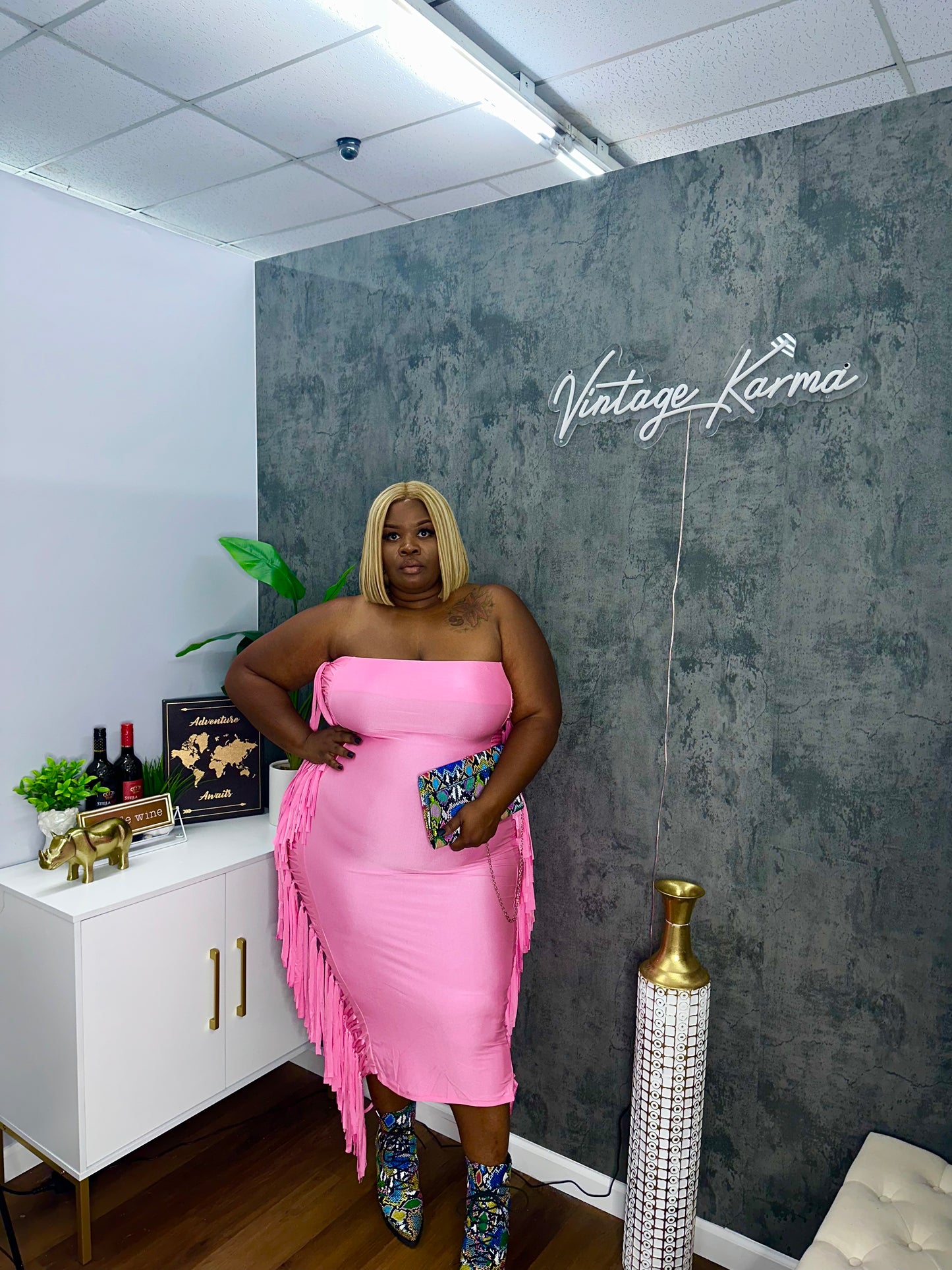 VK Fringe Midi Dress