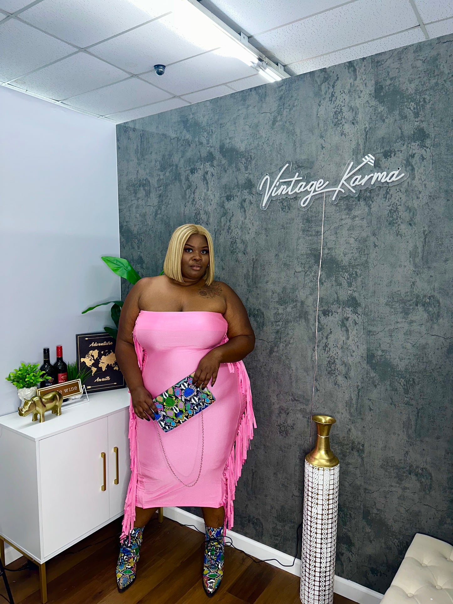 VK Fringe Midi Dress