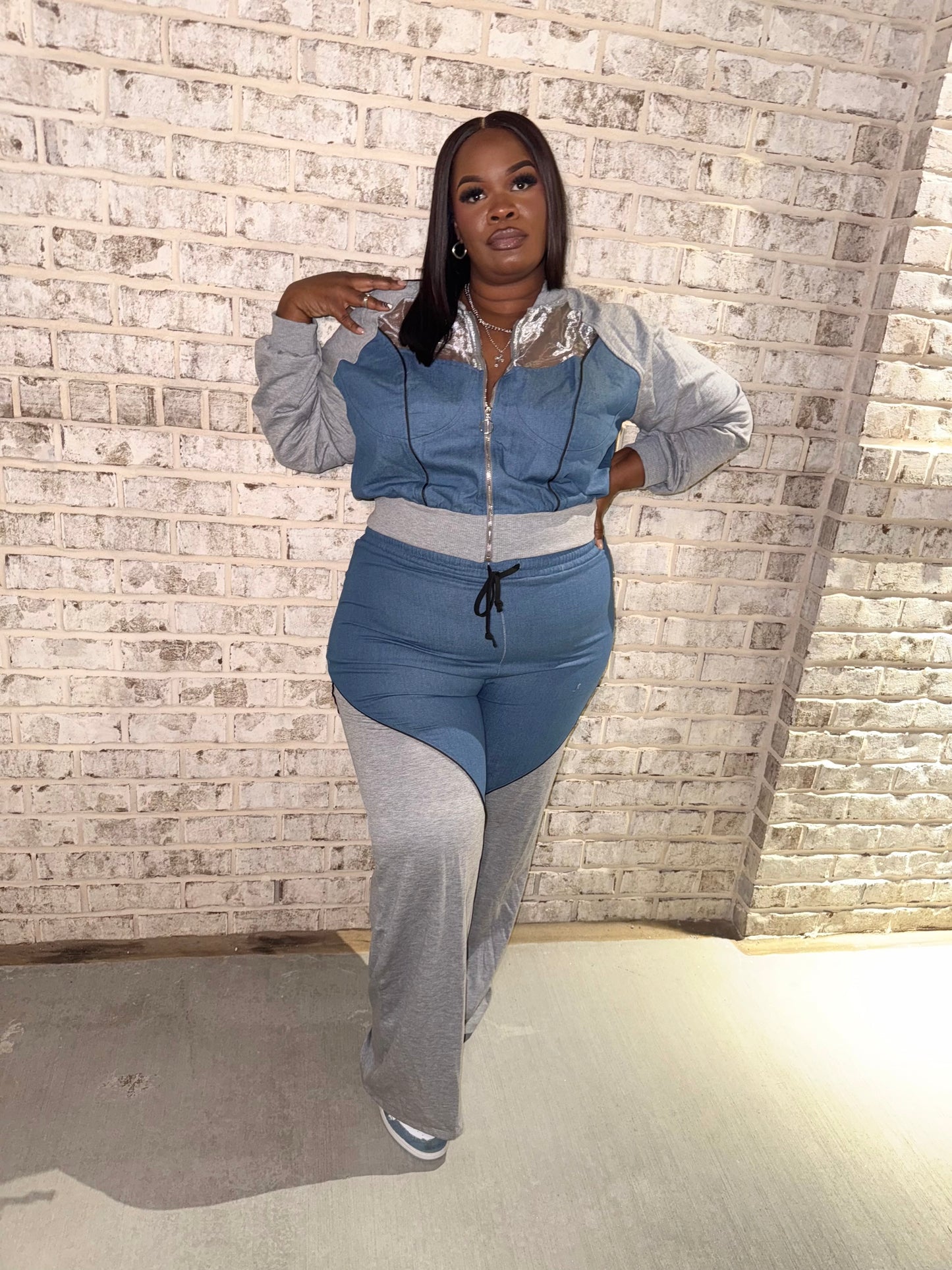 VK Denim Contrast Set Gray