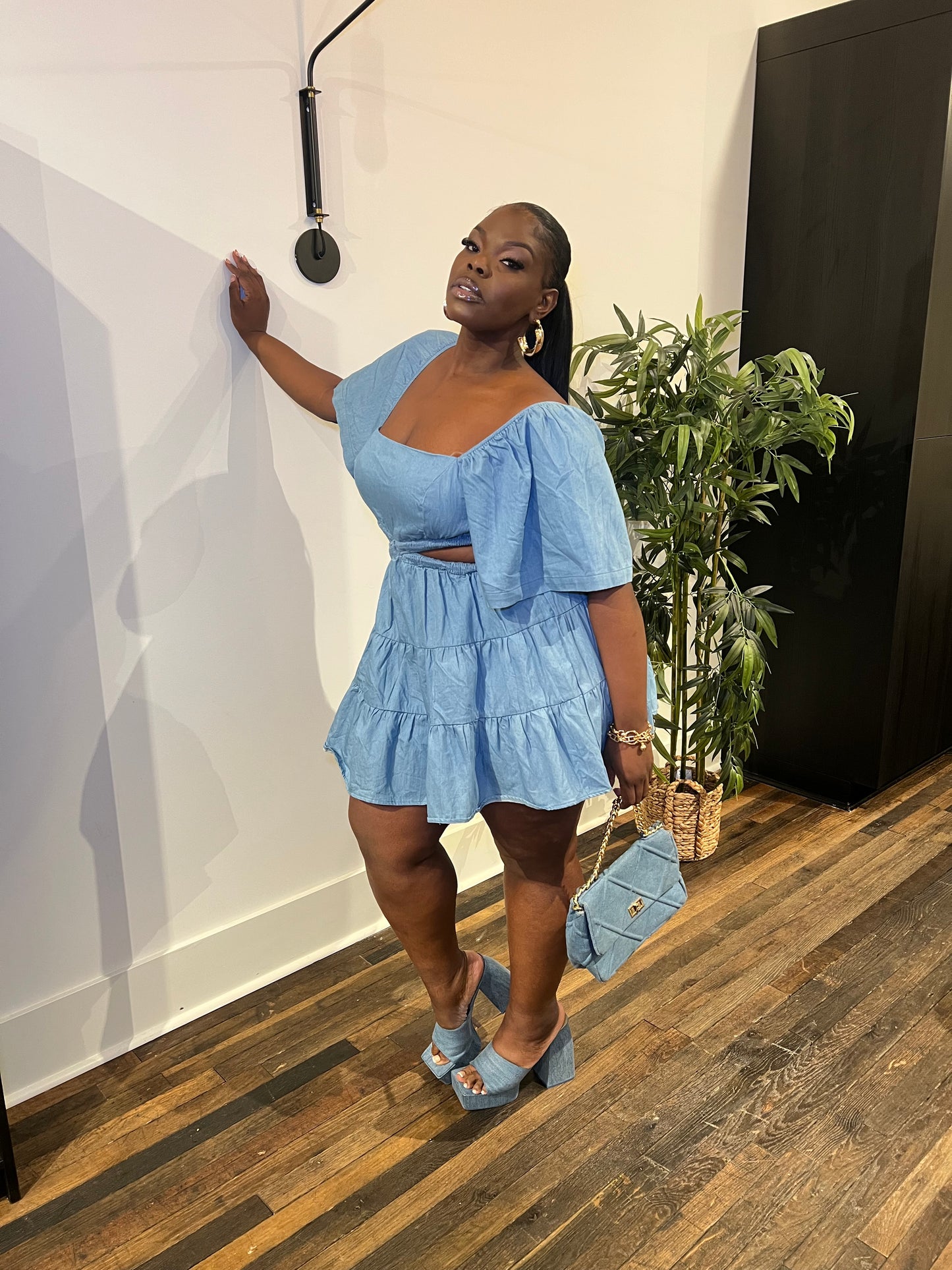 Dainty Duties Tiered Skirt Dress