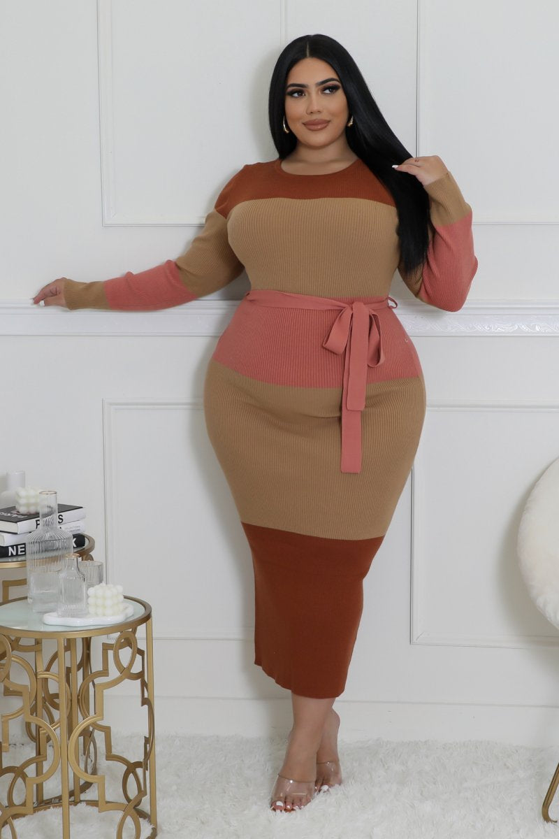 Brown Shugga Midi Dress