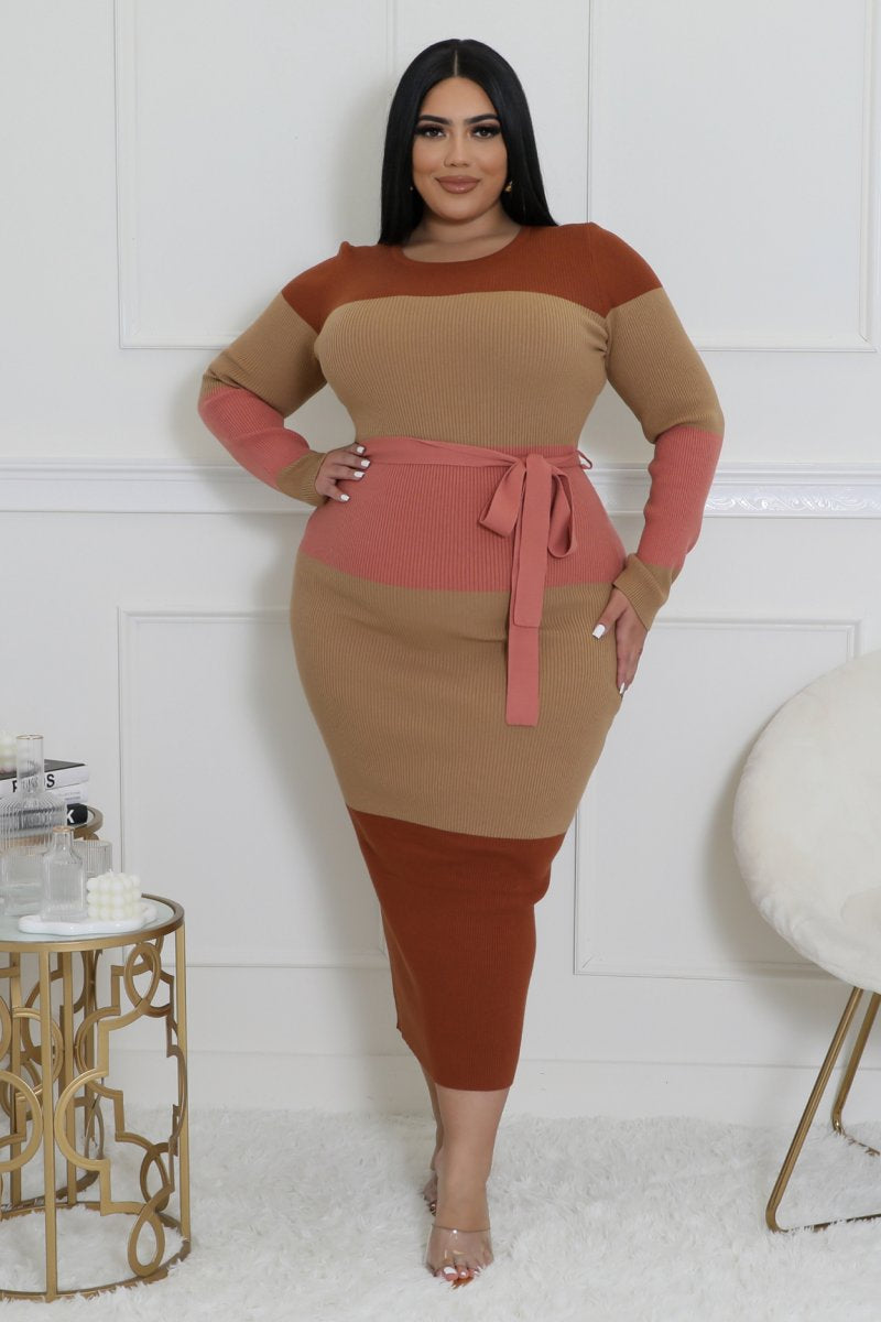 Brown Shugga Midi Dress