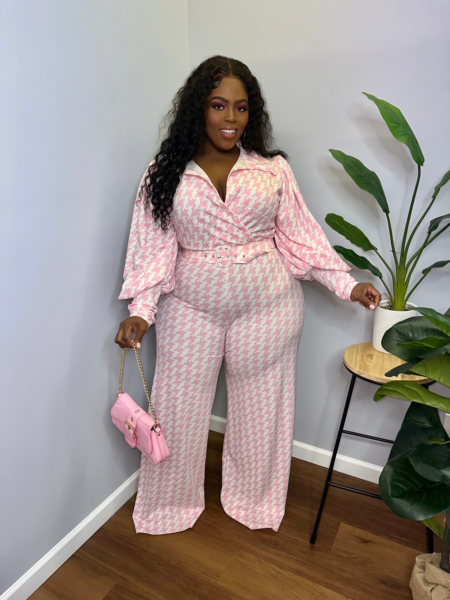 Pastel Houndstooth Jumpsuit