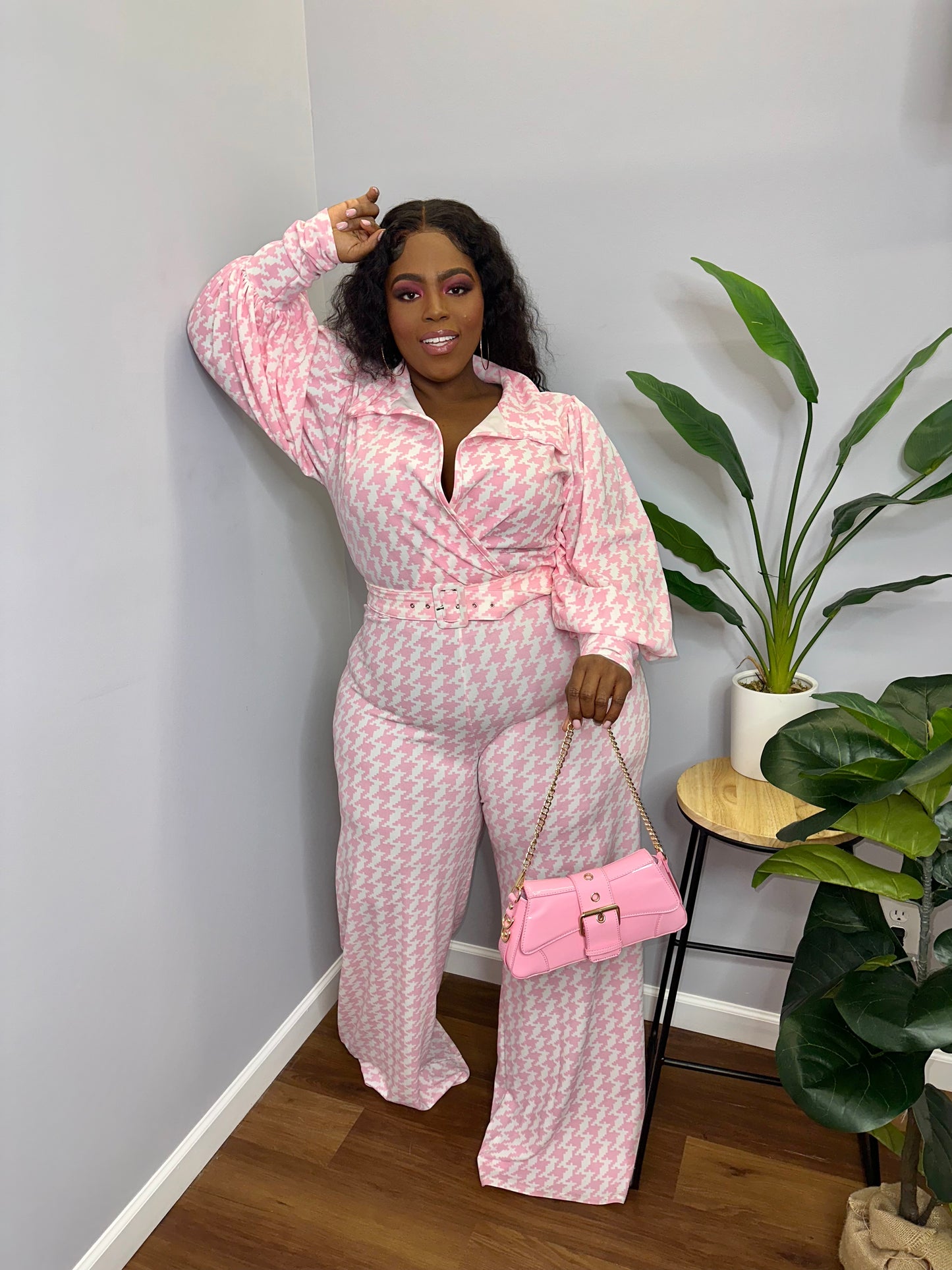 Pastel Houndstooth Jumpsuit