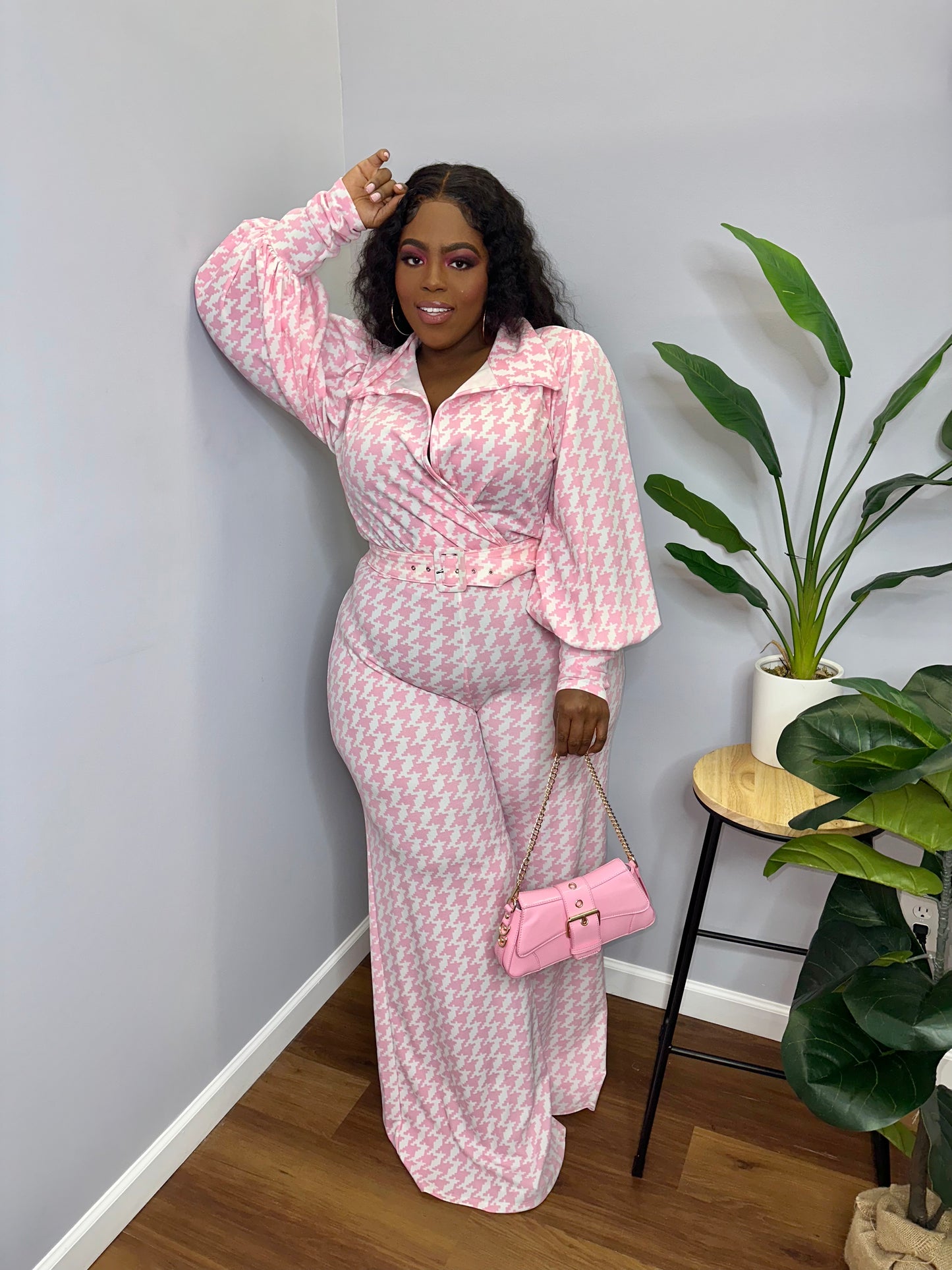 Pastel Houndstooth Jumpsuit