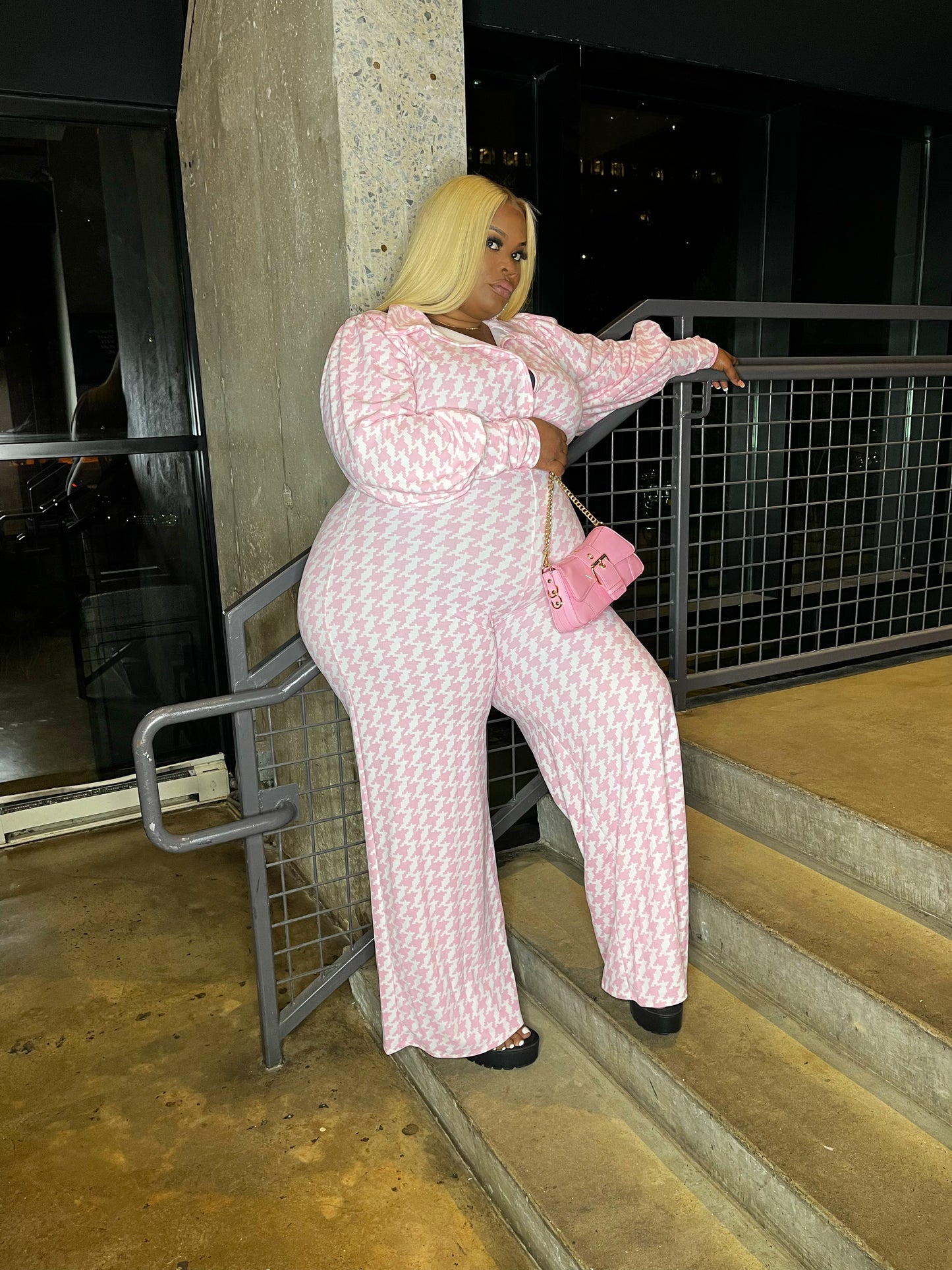 Pastel Houndstooth Jumpsuit