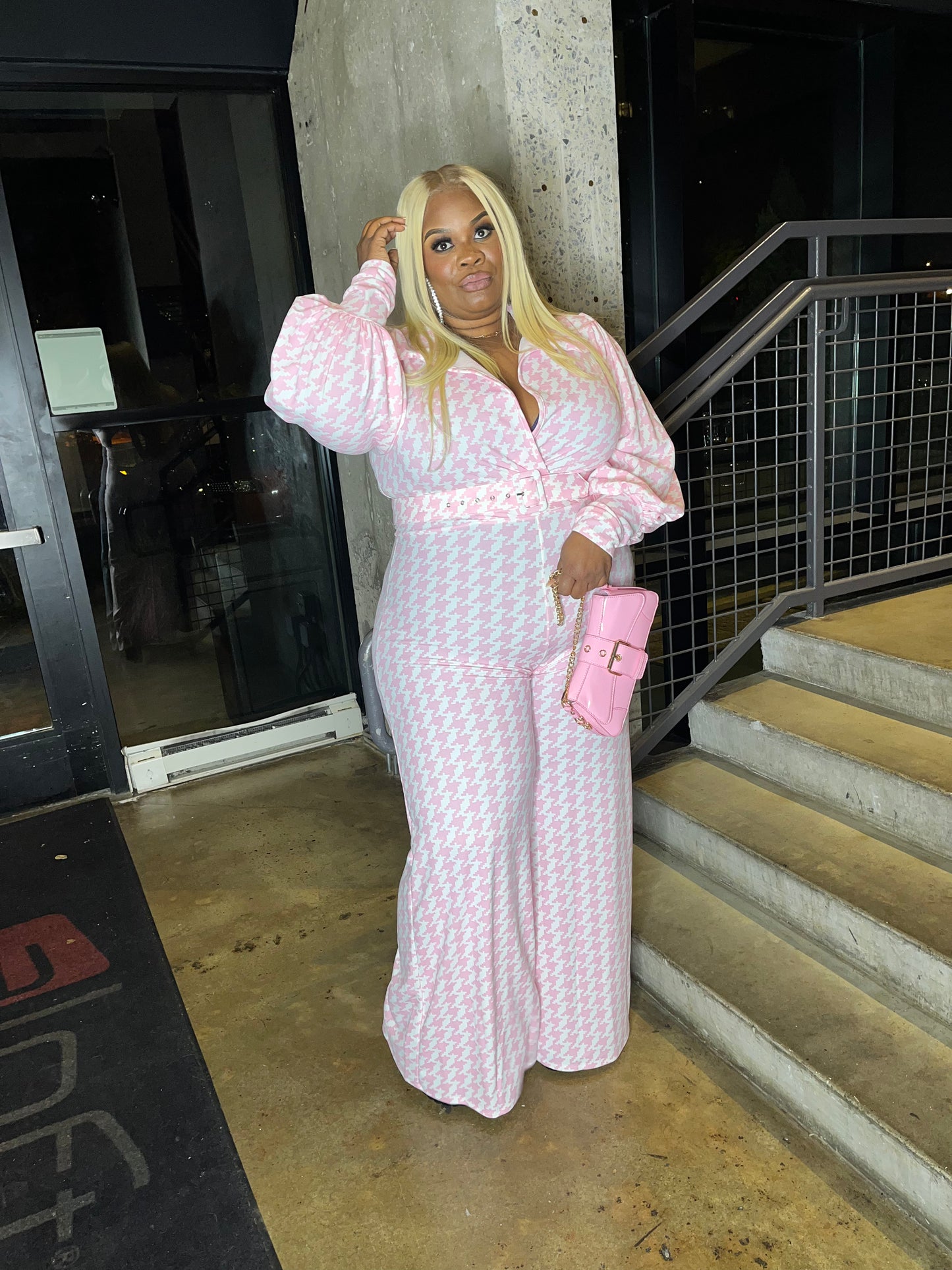 Pastel Houndstooth Jumpsuit