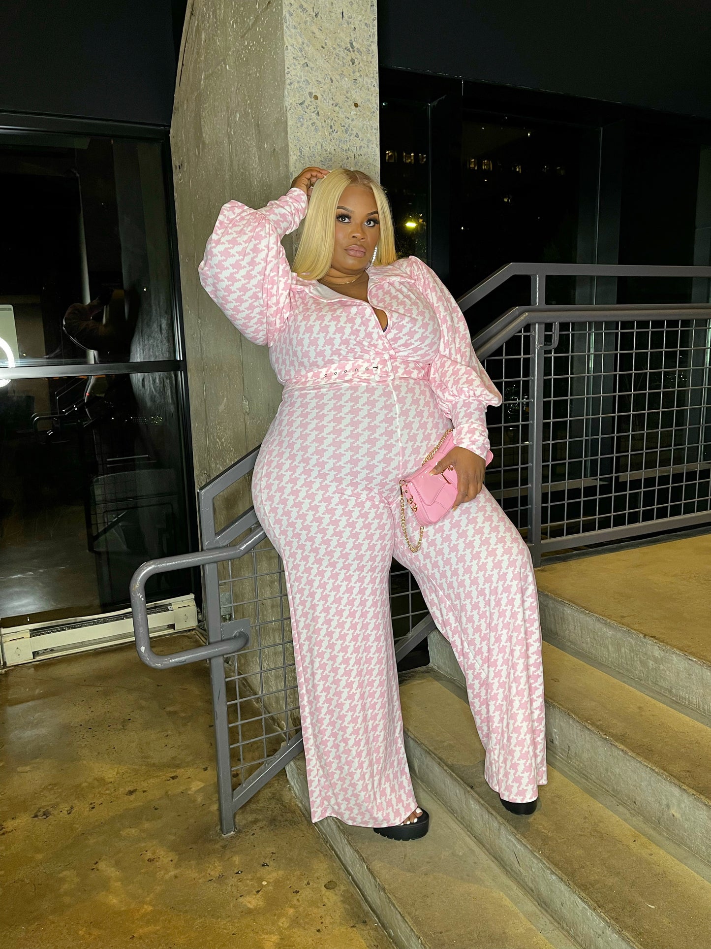 Pastel Houndstooth Jumpsuit