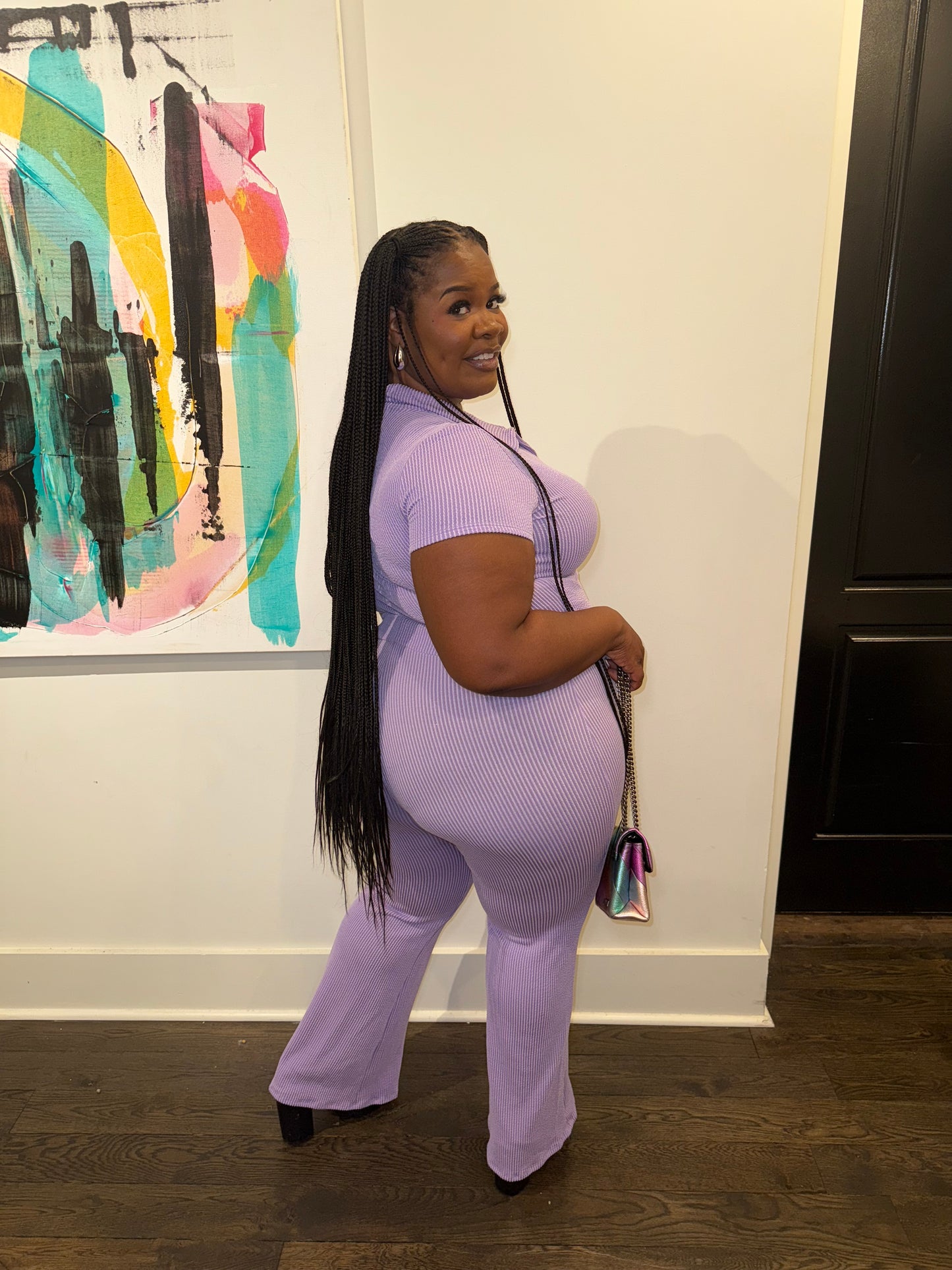 Lavender Ribbed Pant Set
