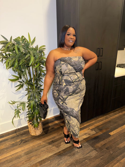 VK Cargo Denim Midi Dress