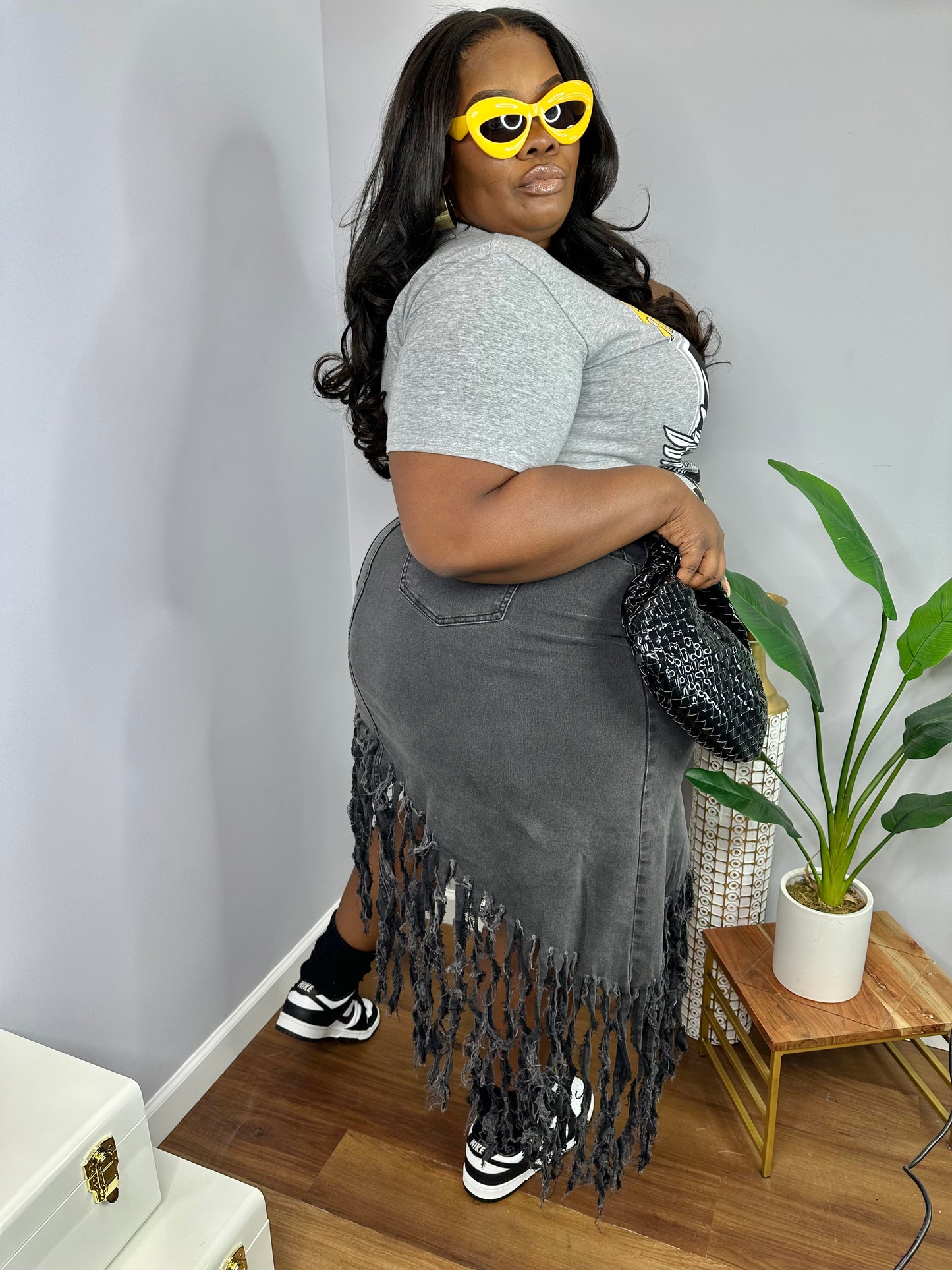 VK Asymmetrical Fringe Skirt