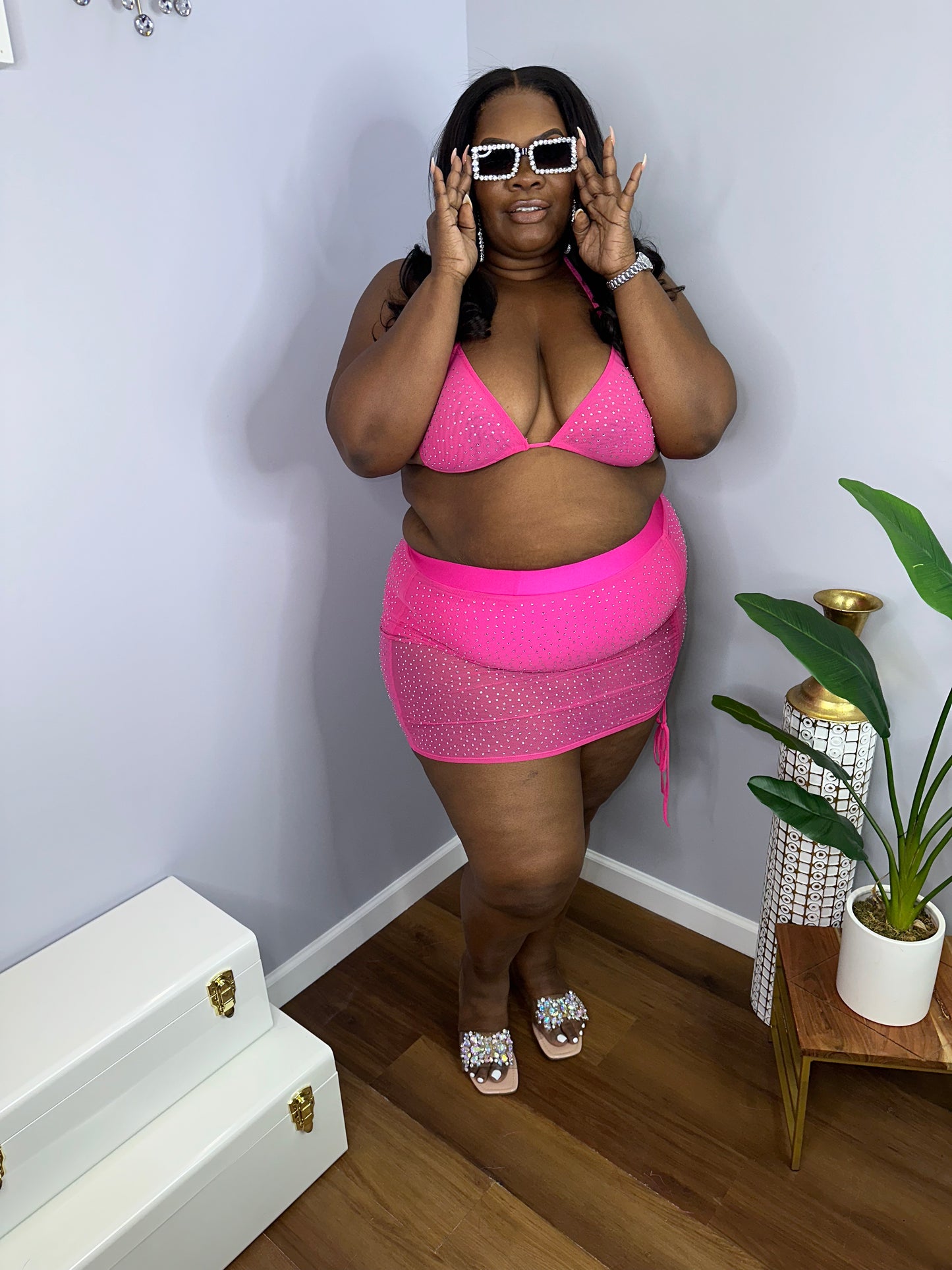 Diamond Waters Bikini Skirt Set