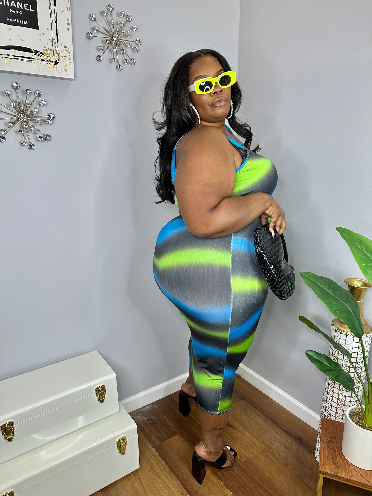 Neon Illusion Skirt Set